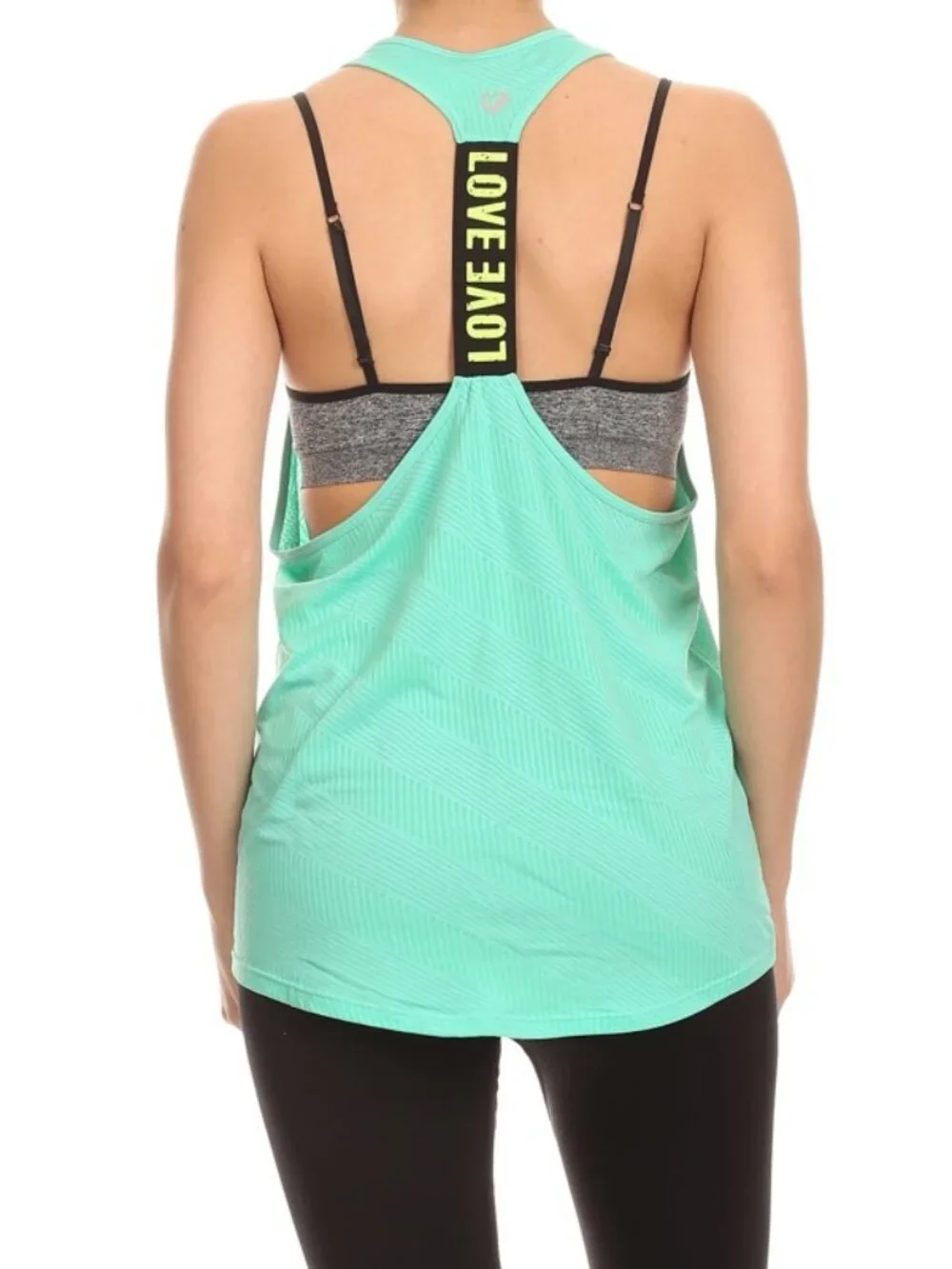 Shoactive Women's Racerback Athletic Flat Seam Tagless Tank Top Mint Green L